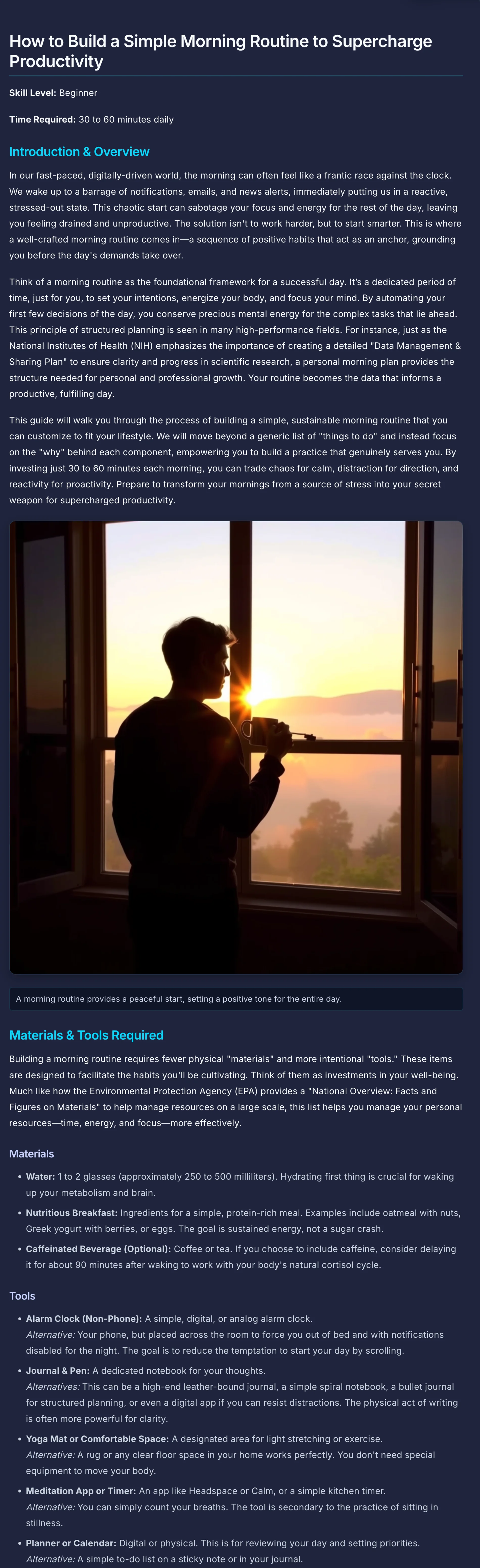 Professional blog post with images and structured formatting